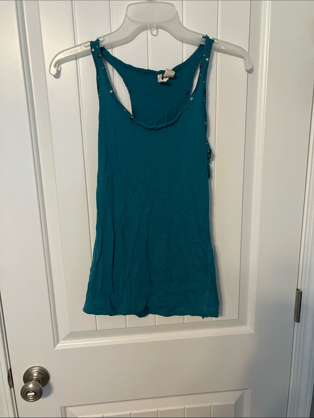 Red Camel Teal Stud-Accent Racerback Tank